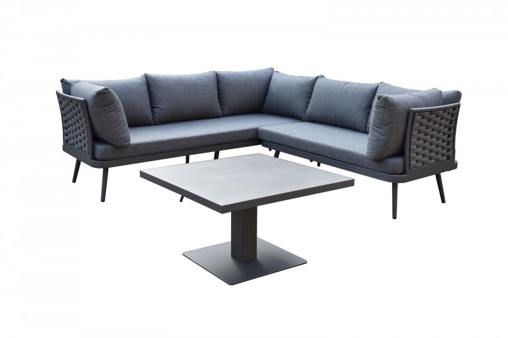Verfijnen tij Verdorde Loungeset hoek met verstelbare tafel Ola - Decogarden de tuinmeubel  specialist-loungeset met hoogte verstelbare tafel-